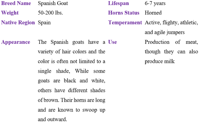 Spanish goat table