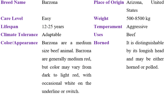 barzona table
