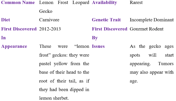 lemon frost leopard gecko table
