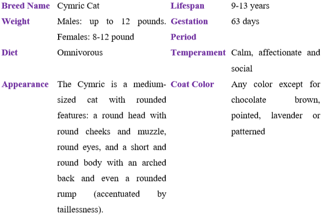 cymric-cat table