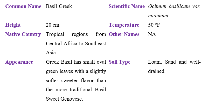 Basil Greek Table