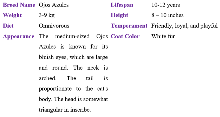 ojos-azules table