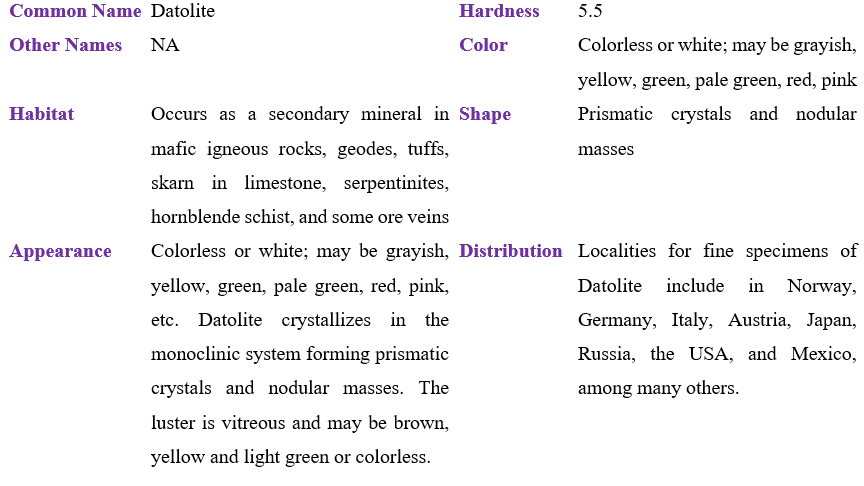 Datolite Table
